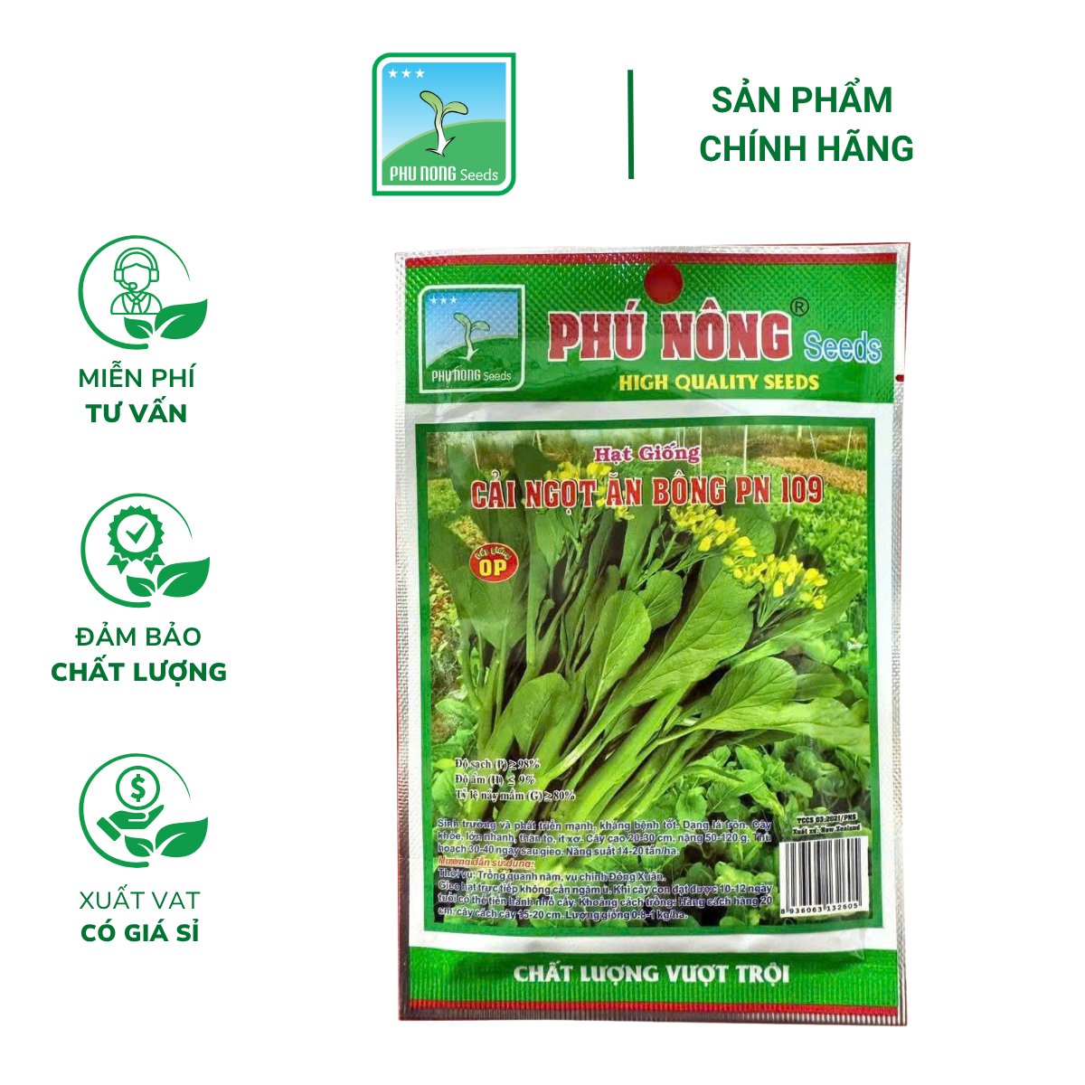 Hạt giống Cải Ngồng (Cải ngọt bông) PN 109 – Gói 20 gram