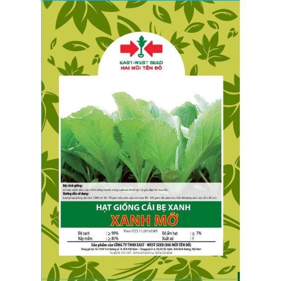 Hạt giống Cải bẹ xanh mỡ East-West Seed (Hai Mũi Tên Đỏ)