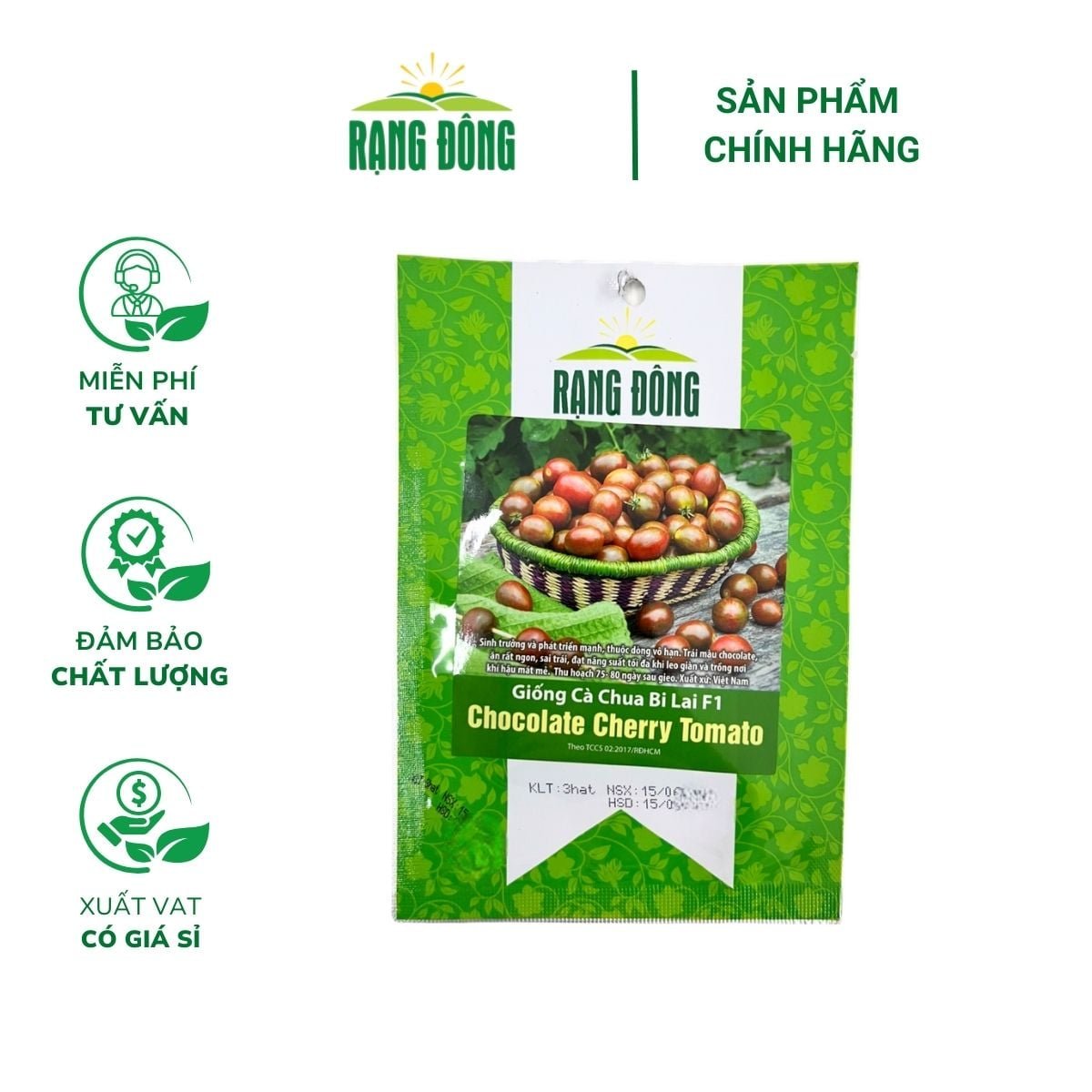 Hạt giống Cà chua bi chocolate cherry – Gói 3 hạt