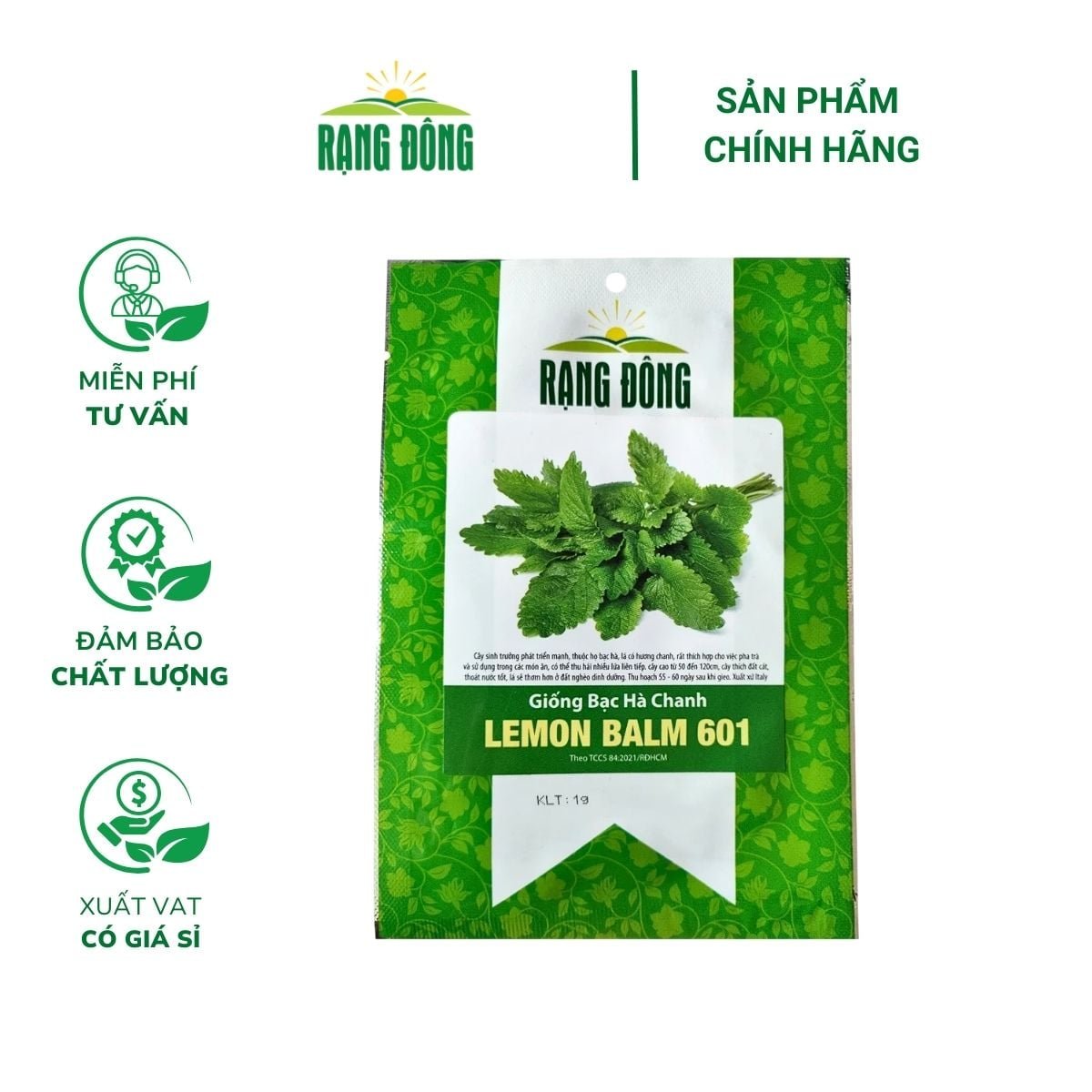 Hạt giống Bạc hà chanh LEMON BALM 601 – Gói 1 gram