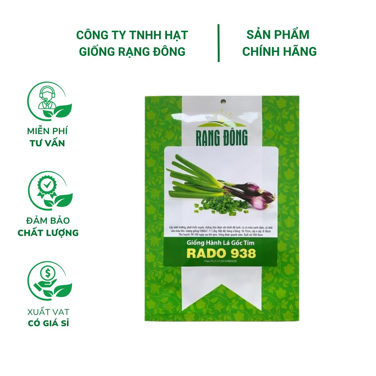 Hạt giống Hành lá gốc tím RADO 938 – Gói 2 gram
