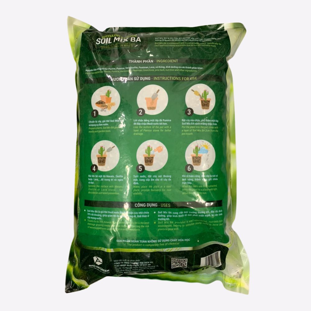 Soil Mix (Túi 15dm3) – Giá thể trồng sen đá, xương rồng, thoát nước tốt, phòng ngừa thối rễ 3