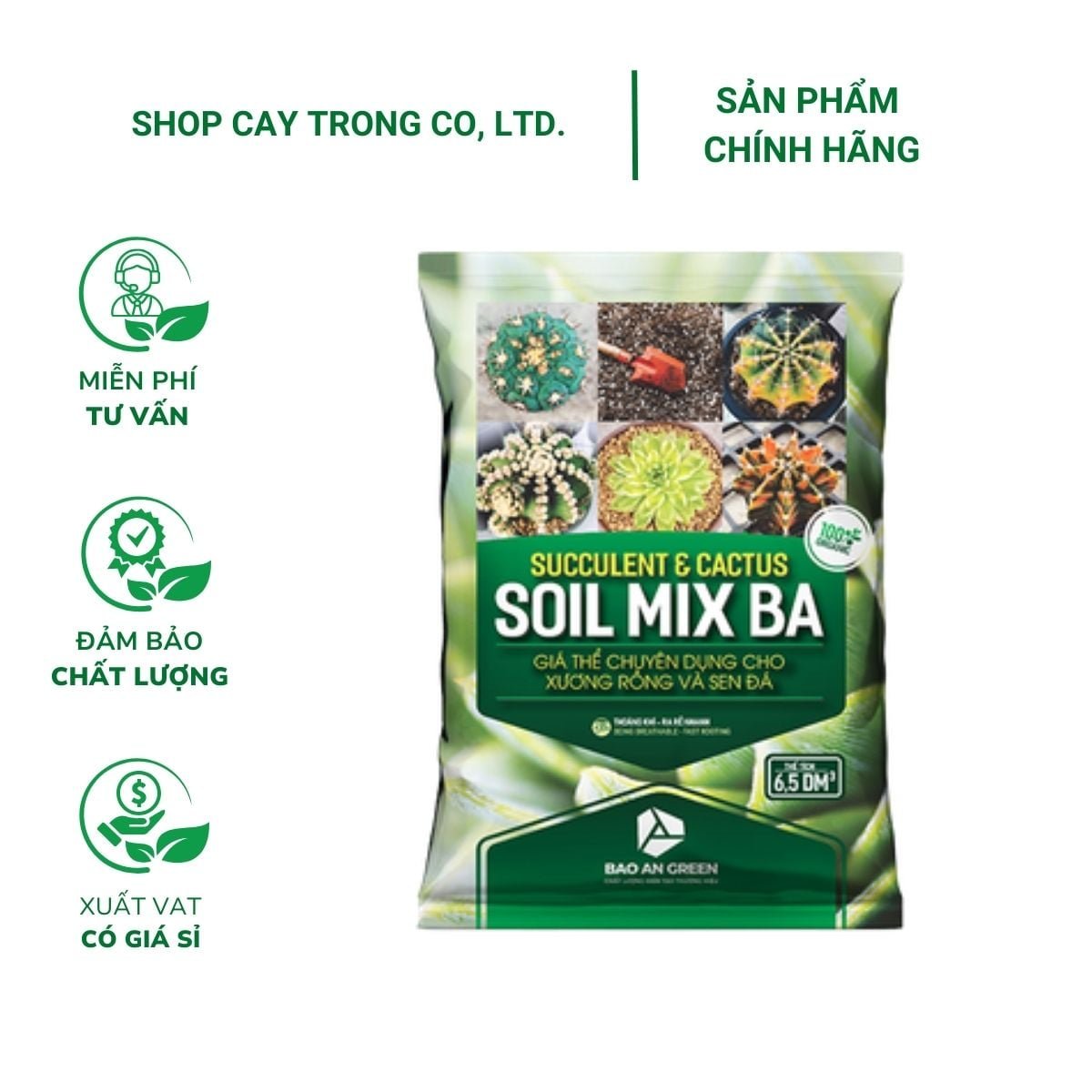 Soil Mix (Túi 6.5dm3) – Giá thể trồng sen đá, xương rồng, thoát nước tốt, phòng ngừa thối rễ