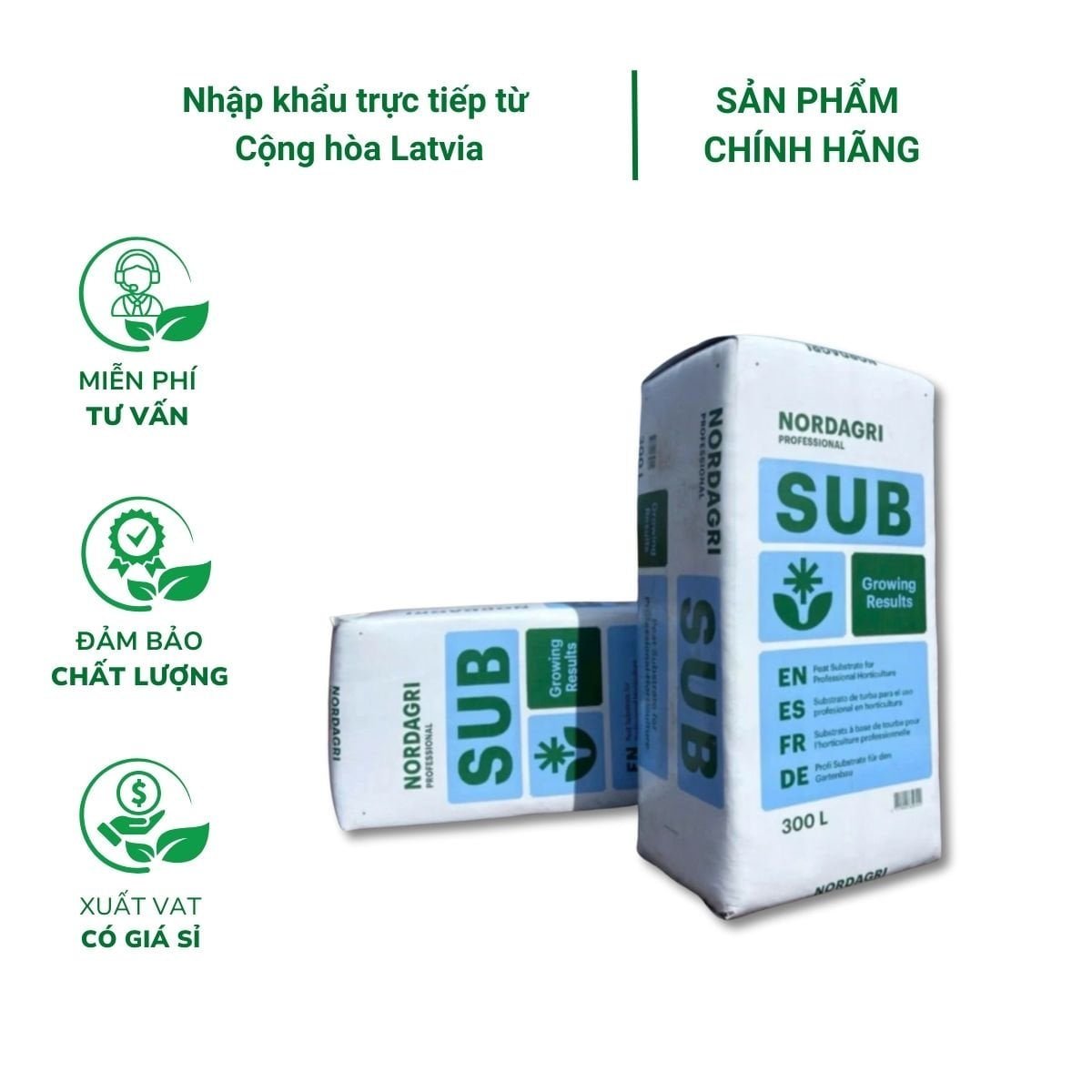 Giá thể Peatmoss Nord Agri – Cải thiện đất, cung cấp dinh dưỡng, trồng rau sạch, hoa kiểng