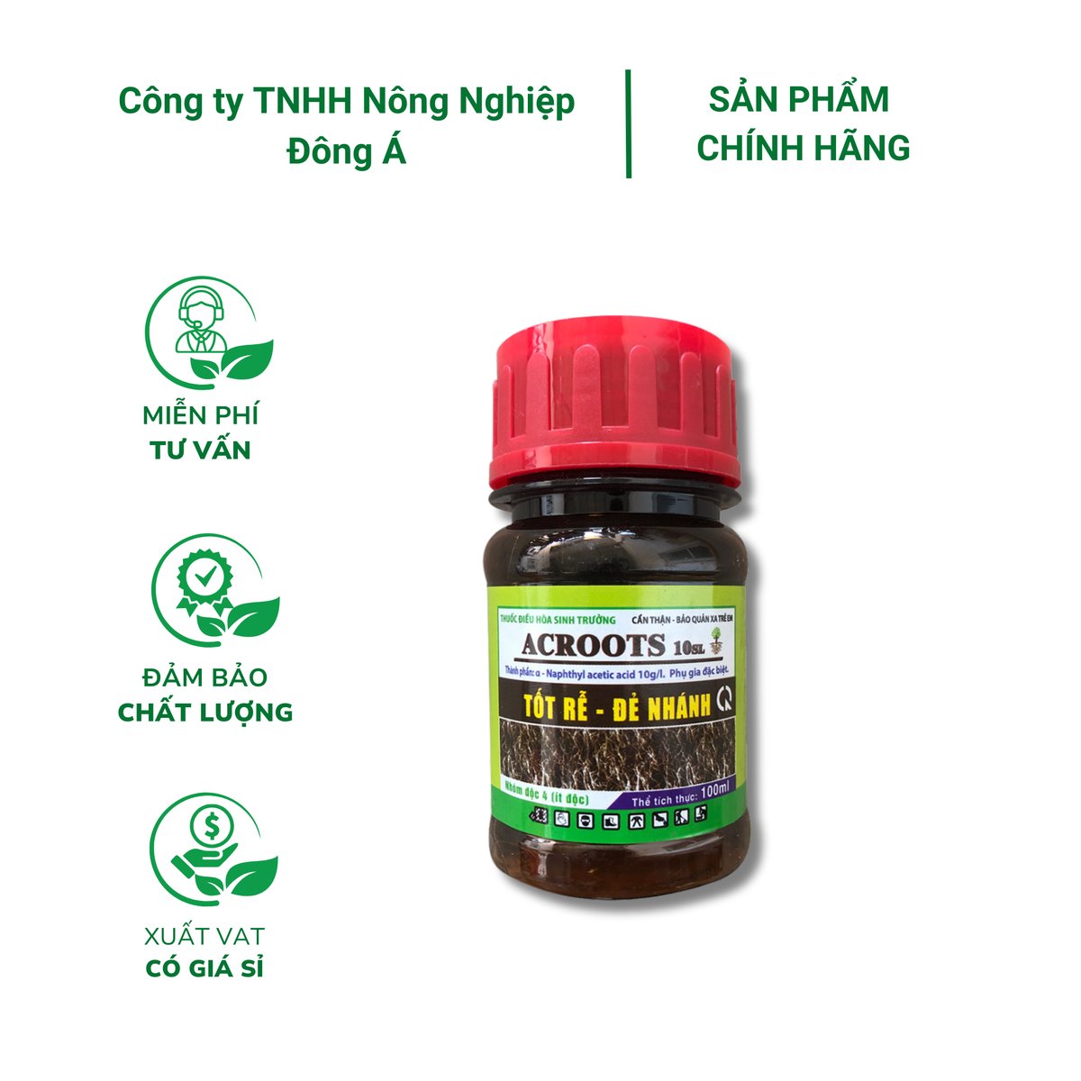 Điều hòa sinh trưởng ACROOTS 10SL – Ra rễ, bật mầm – Chai 100ml