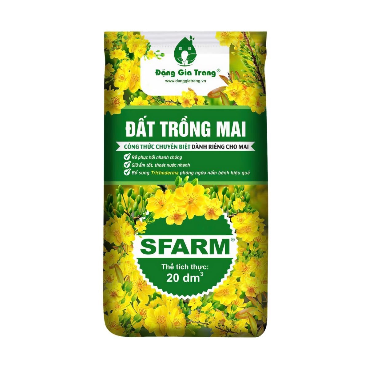 Đất trồng mai SFARM công thức chuyên biệt dành riêng cho mai – Bao 20dm3 2