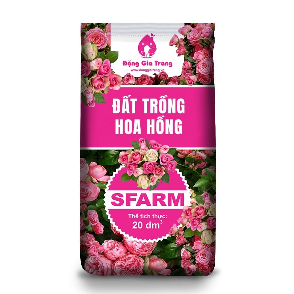 Đất trồng hoa hồng Sfarm (20dm³) – Đất sạch trồng hoa hồng, dinh dưỡng hữu cơ, tơi xốp, không cần trộn thêm 2