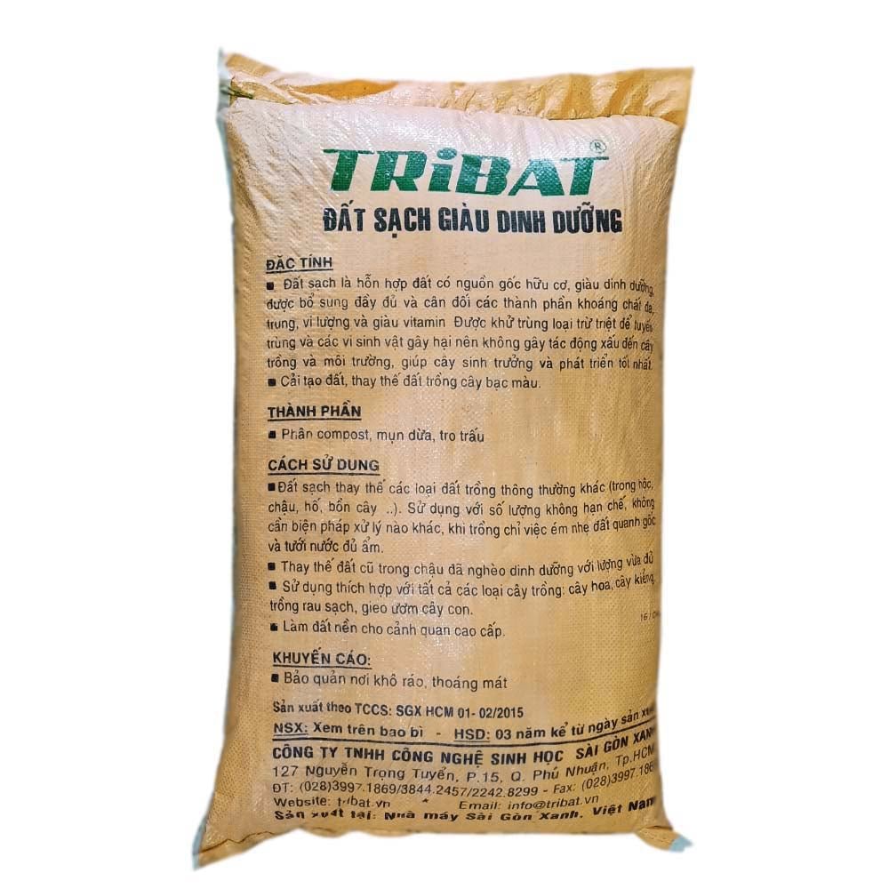 Đất sạch Tribat trồng cây giàu dinh dưỡng (Bao 50dm³) đất trồng cây cảnh, hoa kiểng, trồng rau 3