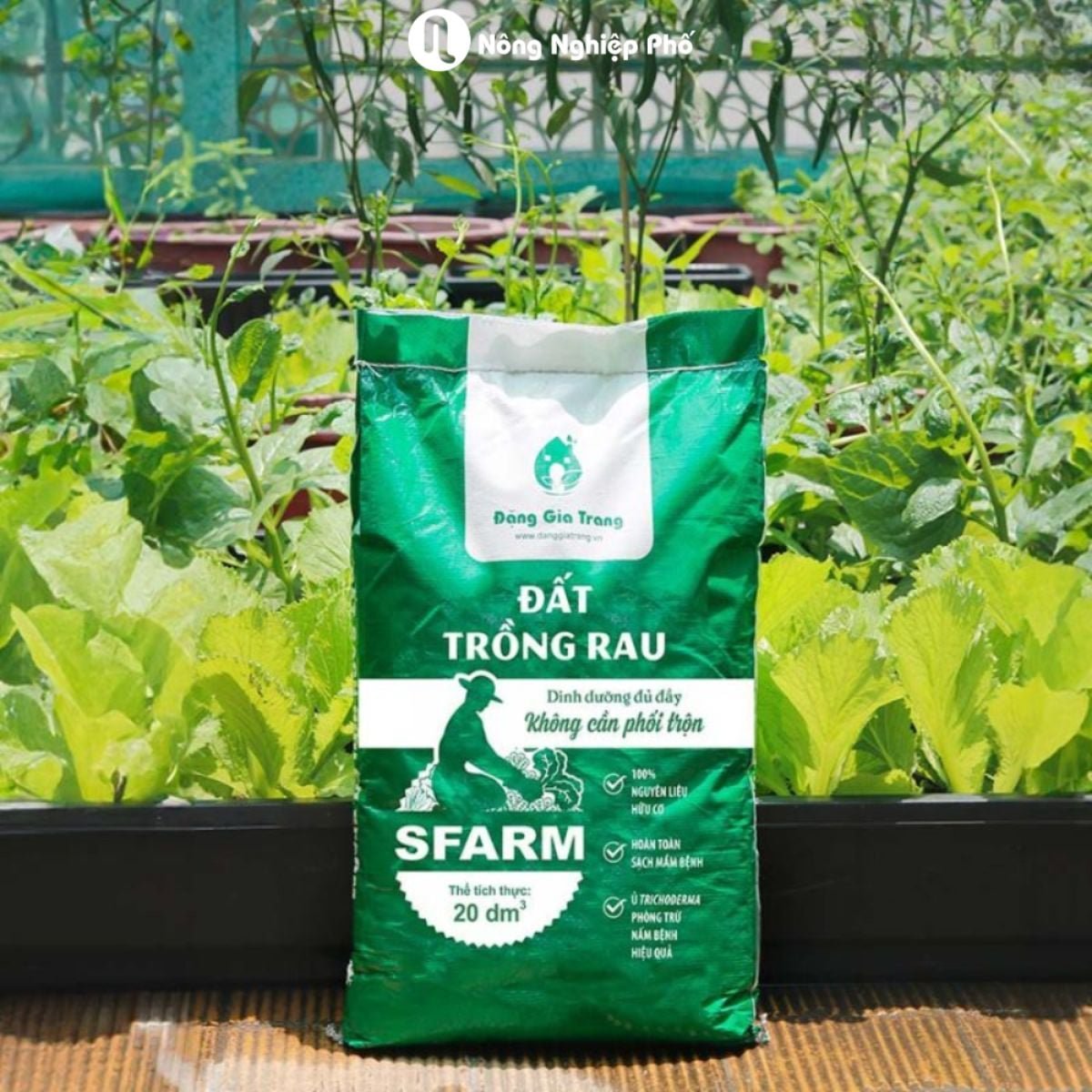 Đất trồng rau SFARM chuyên dùng cho rau ăn lá và rau ăn củ – quả (Bao 20dm3 ~ 8-9kg) 3