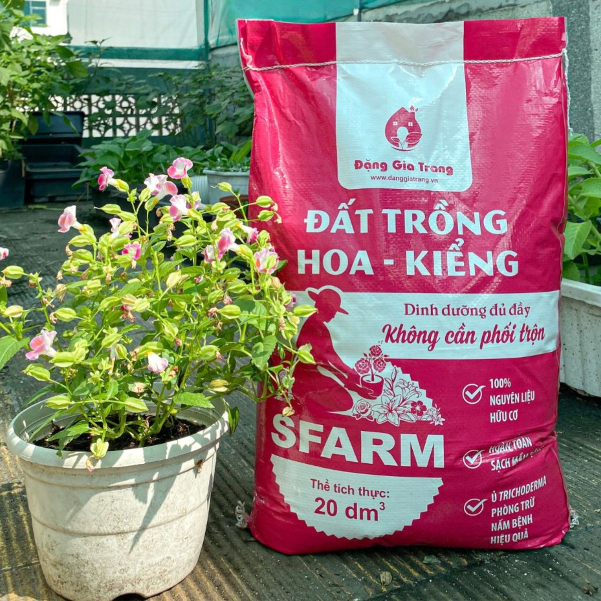 Đất trồng hoa kiểng SFARM chuyên dùng cho hoa và cây kiểng bonsai (Bao 20dm3 ~ 8-9kg) 2