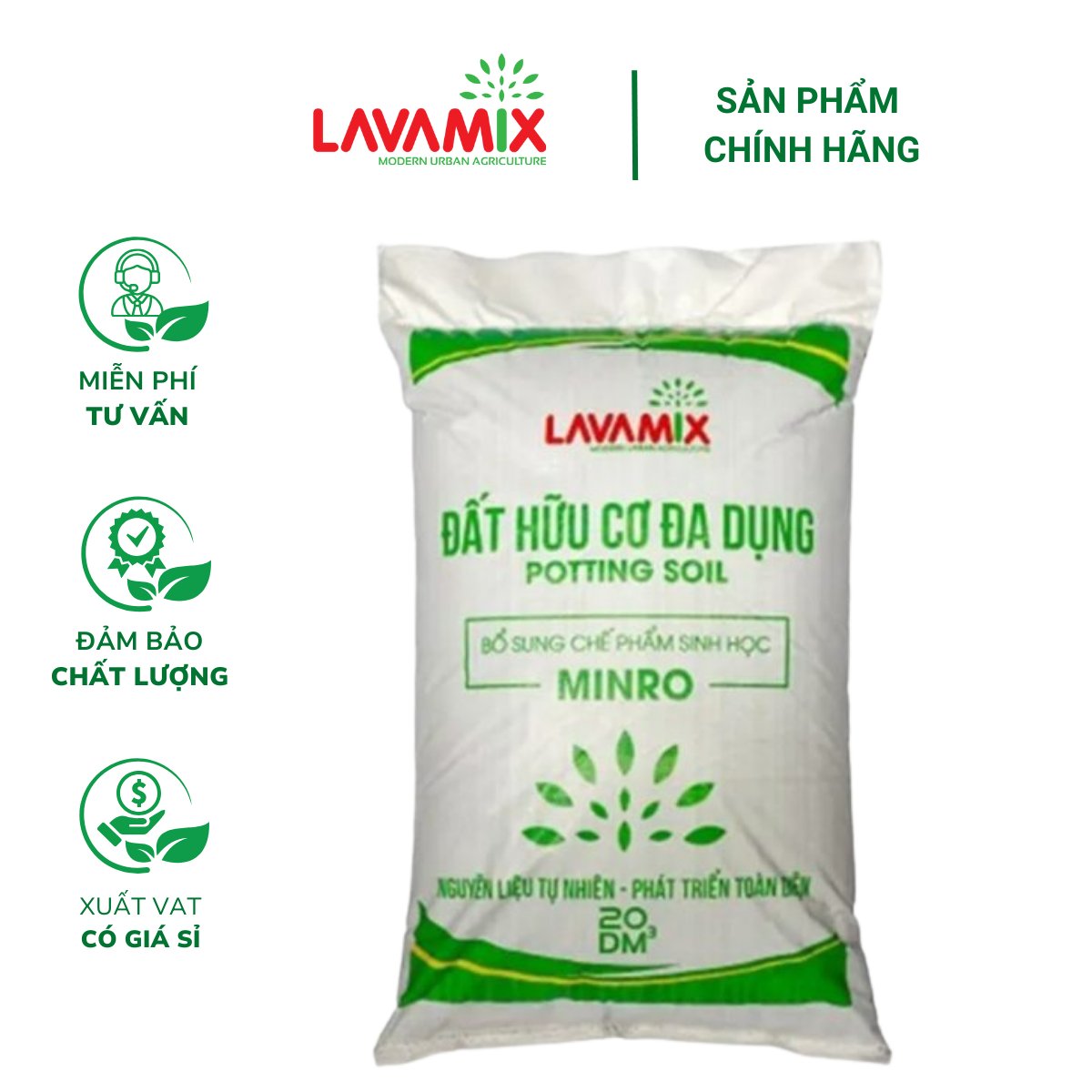 Đất hữu cơ đa dụng POTTING SOIL LAVAMIX – Bao 20dm3