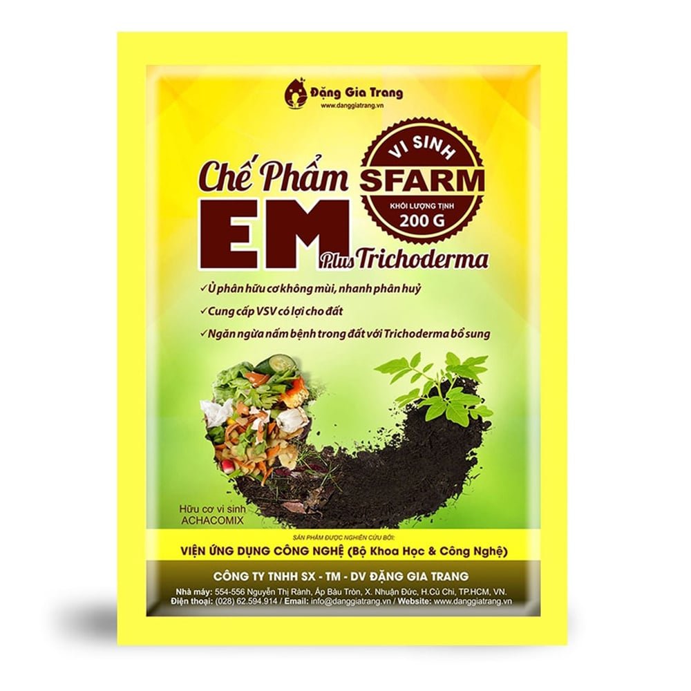 Combo 1 túi chế phẩm EM Sfarm 200gr và 2 chai mật rỉ đường Sfarm 1 lít – Tại CH Đà Nẵng 2