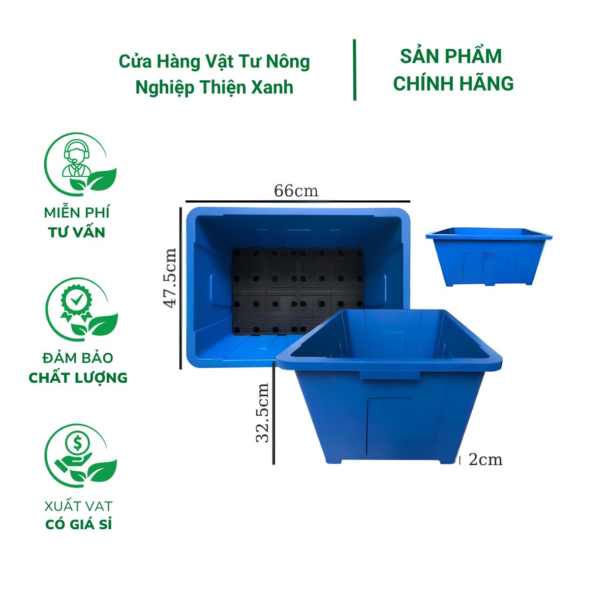 Chậu Aquaponics 70L chuyên trồng rau củ quả, cây ăn trái – Không logo