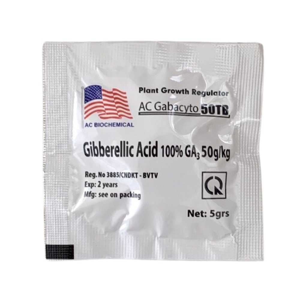Chất kích thích sinh trưởng Gibberellic Acid 100% (GA3) – Giúp hoa trổ đều, tăng tỷ lệ đậu trái – Gói 5 gram 2