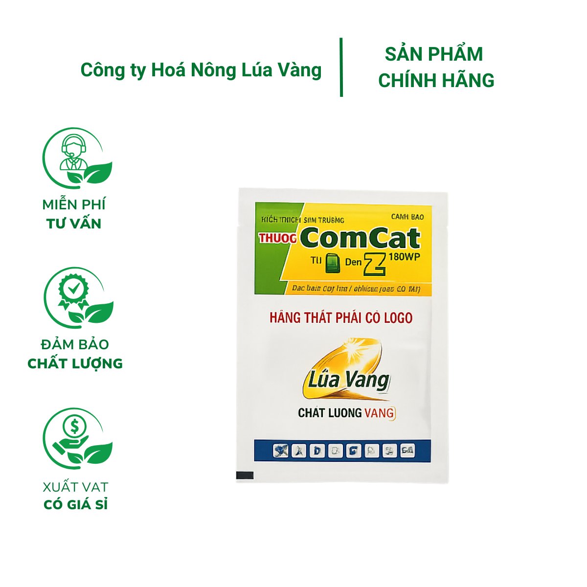 Comcat Lúa Vàng 150WP (7.55g) – Tăng đề kháng cây trồng, ức chế vàng lùn, lùn lá
