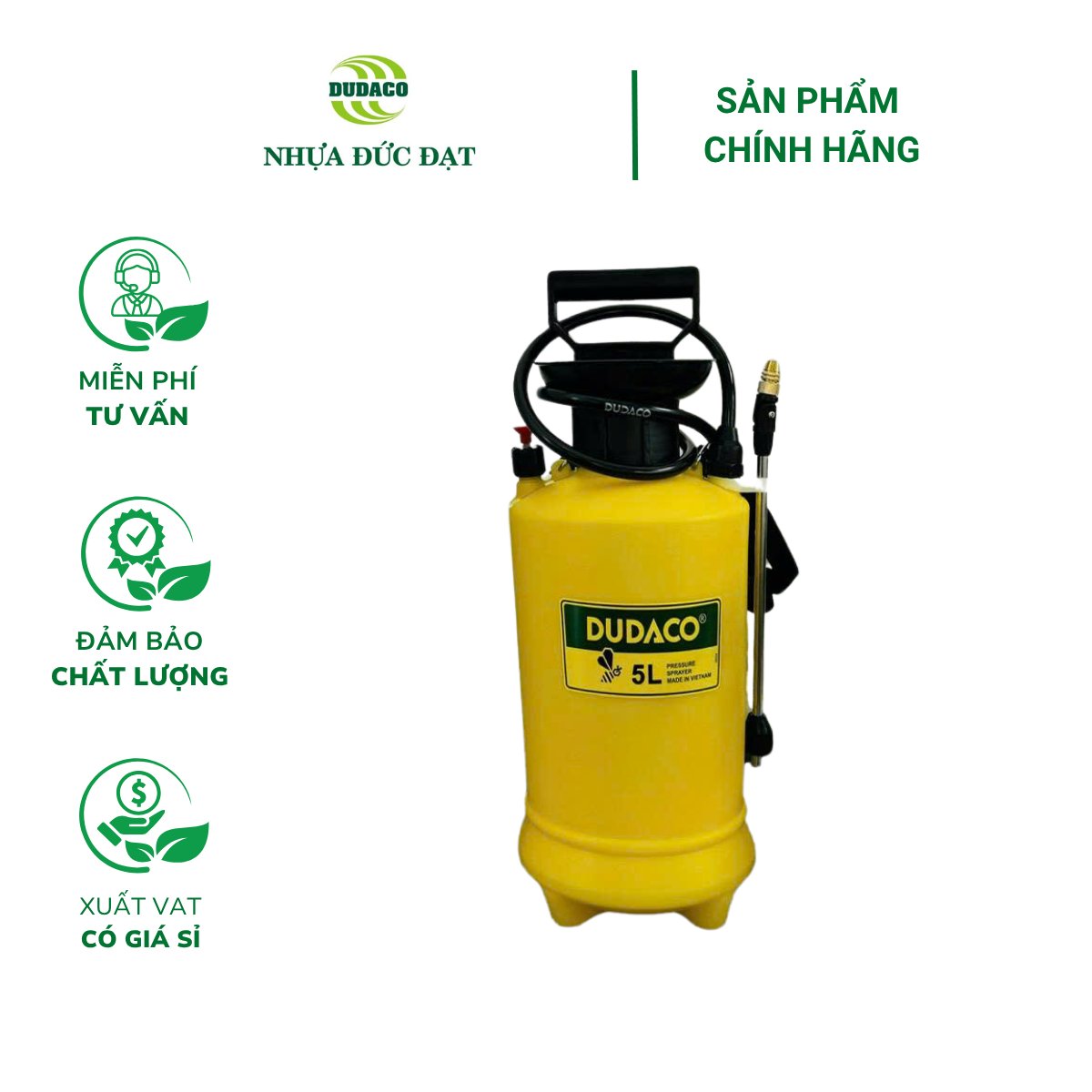 Bình xịt (bình tưới cây) DUDACO chuyên dụng – 5 Lít