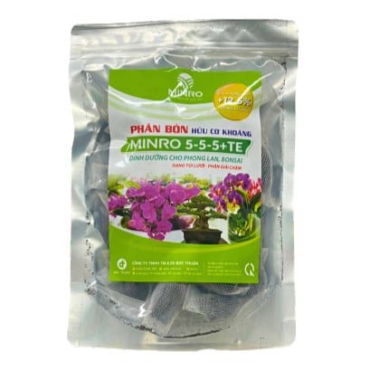 Phân hữu cơ khoáng Minro 5-5-5+TE (450g) – Dùng cho hoa lan, bonsai xanh bền đẹp