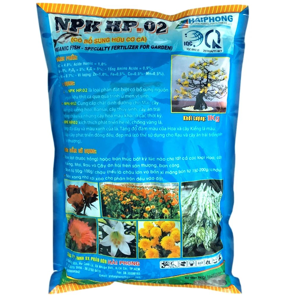 Phân hữu cơ đạm cá NPK HP 02 – Kích rễ phát triển, chống vàng lá