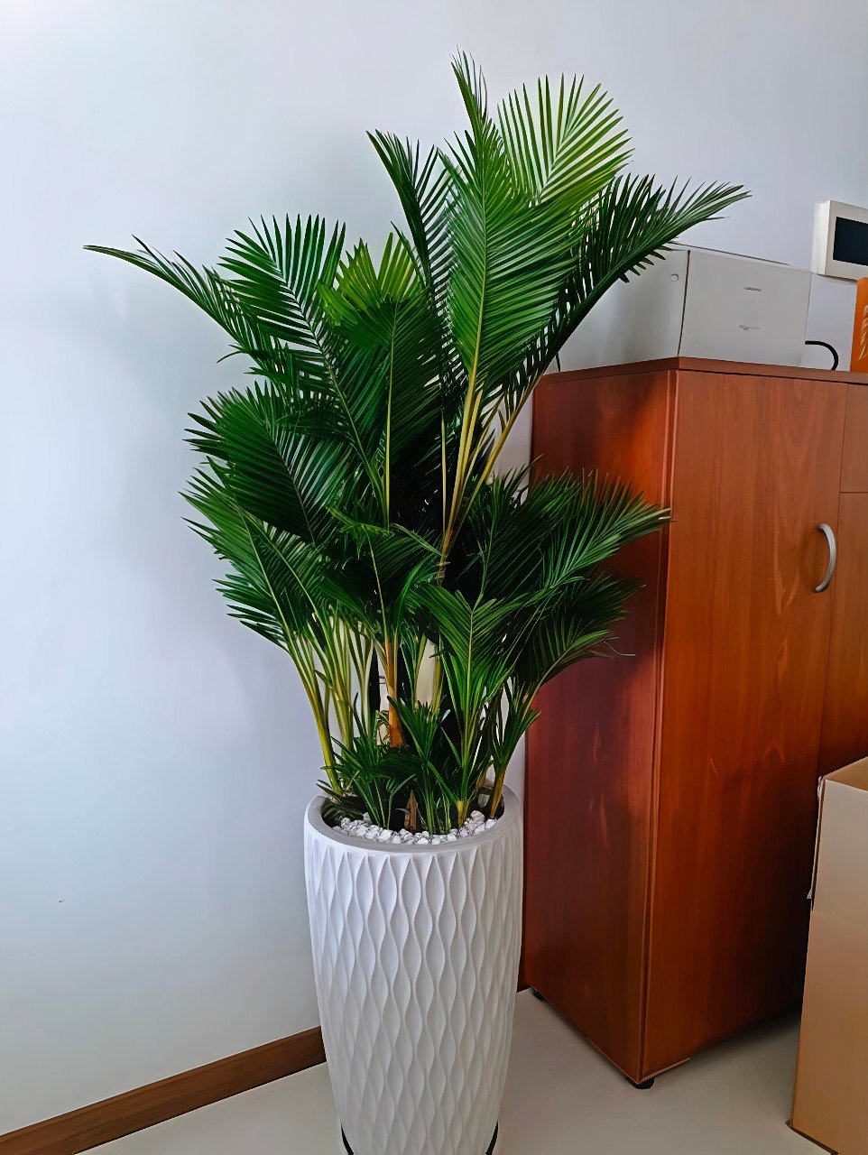 Chậu Sứ Trắng Vân Lưới Cao 60cm