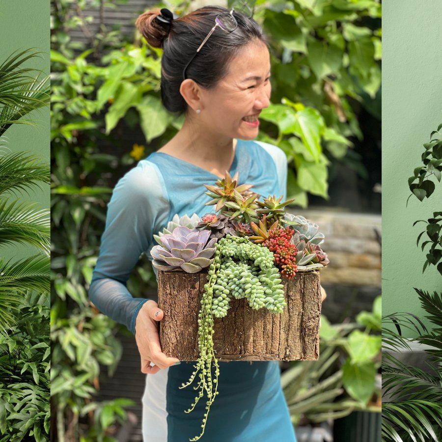 Giỏ Hoa Chúc Mừng Sinh Nhật Mẹ Mix Nhiều Loài Sen Đá Như Một Khu Vườn Thu Nhỏ