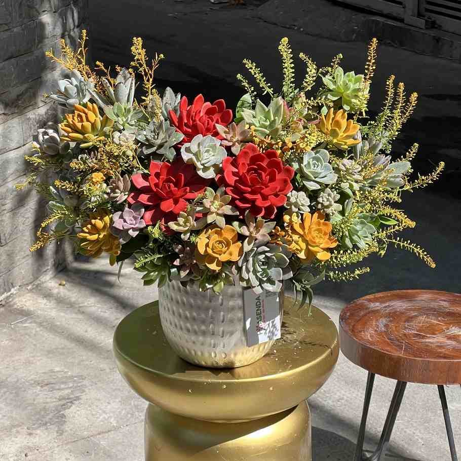Bình Hoa Sen Đá - Quà Mừng Thọ Độc Nhất Vô Nhị 2