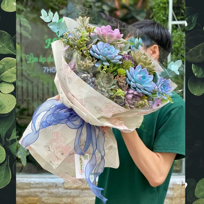 Bó Hoa Sen Đá Làm Quà Tặng 20/11 Cao Cấp – Trưng Cả Tháng