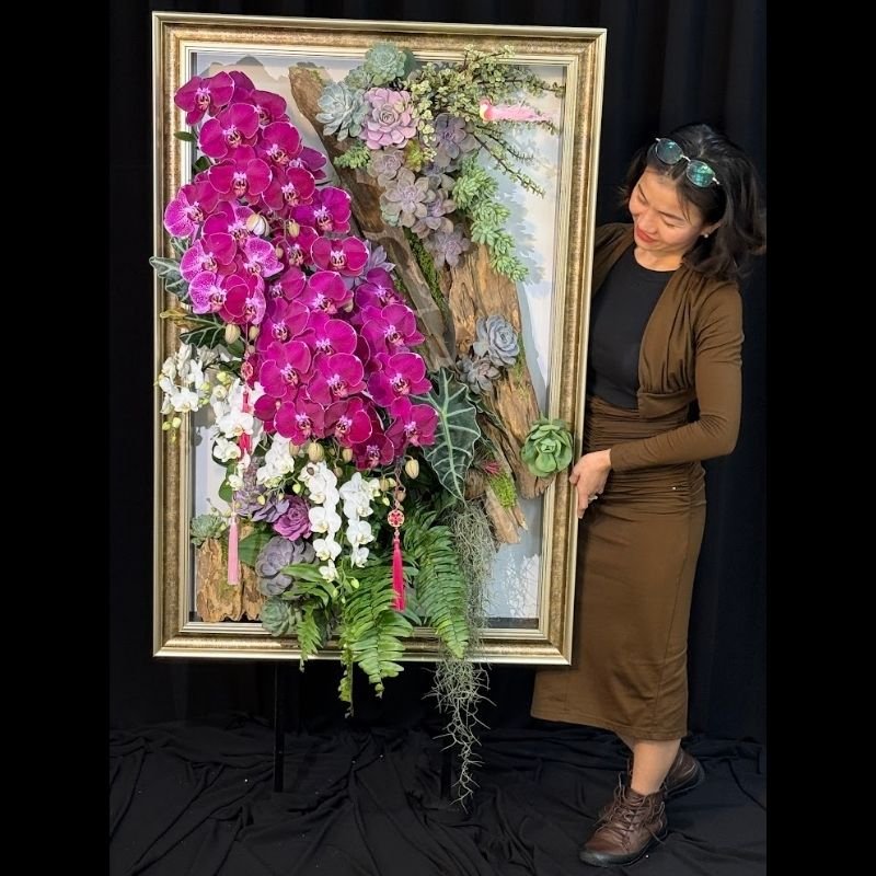 Khung Tranh Lan Hồ Điệp Mix Hoa Sen Đá Mang “Vườn Treo” Vào Nhà: Quà Tặng Cao Cấp 2