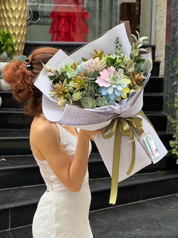 Bó Hoa Sen Đá Nhiều Màu Đẹp - Hoa Sen Đá Decor