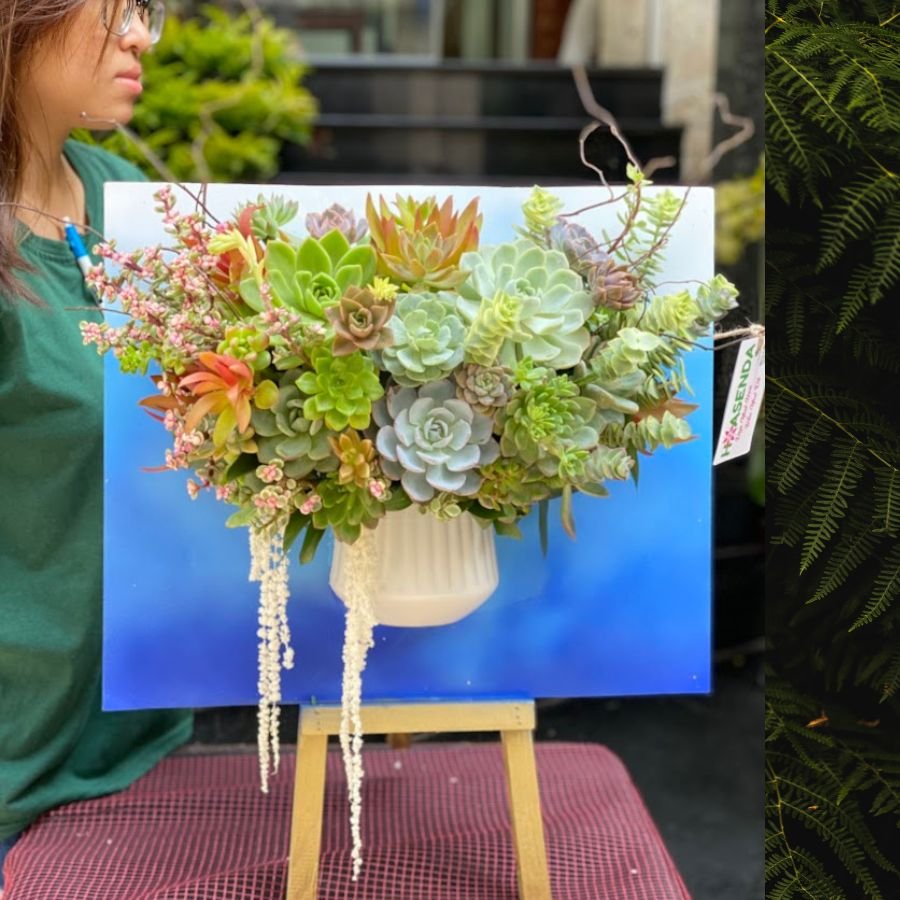 Hoa Khai Trương Đẹp - Tranh Sen Đá 3D Sáng Tạo, Tươi Lâu 2