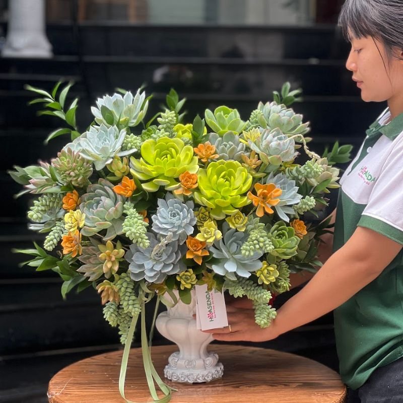 Bình Hoa Sen Đá Khai Trương, Sinh Nhật Tươi Lâu Từ 15-30 Ngày