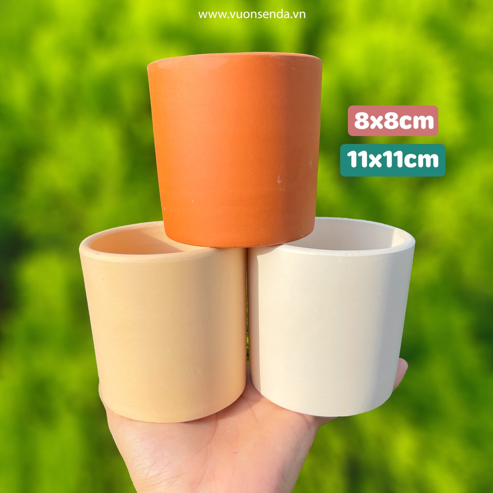 Chậu đất nung hình trụ 2
