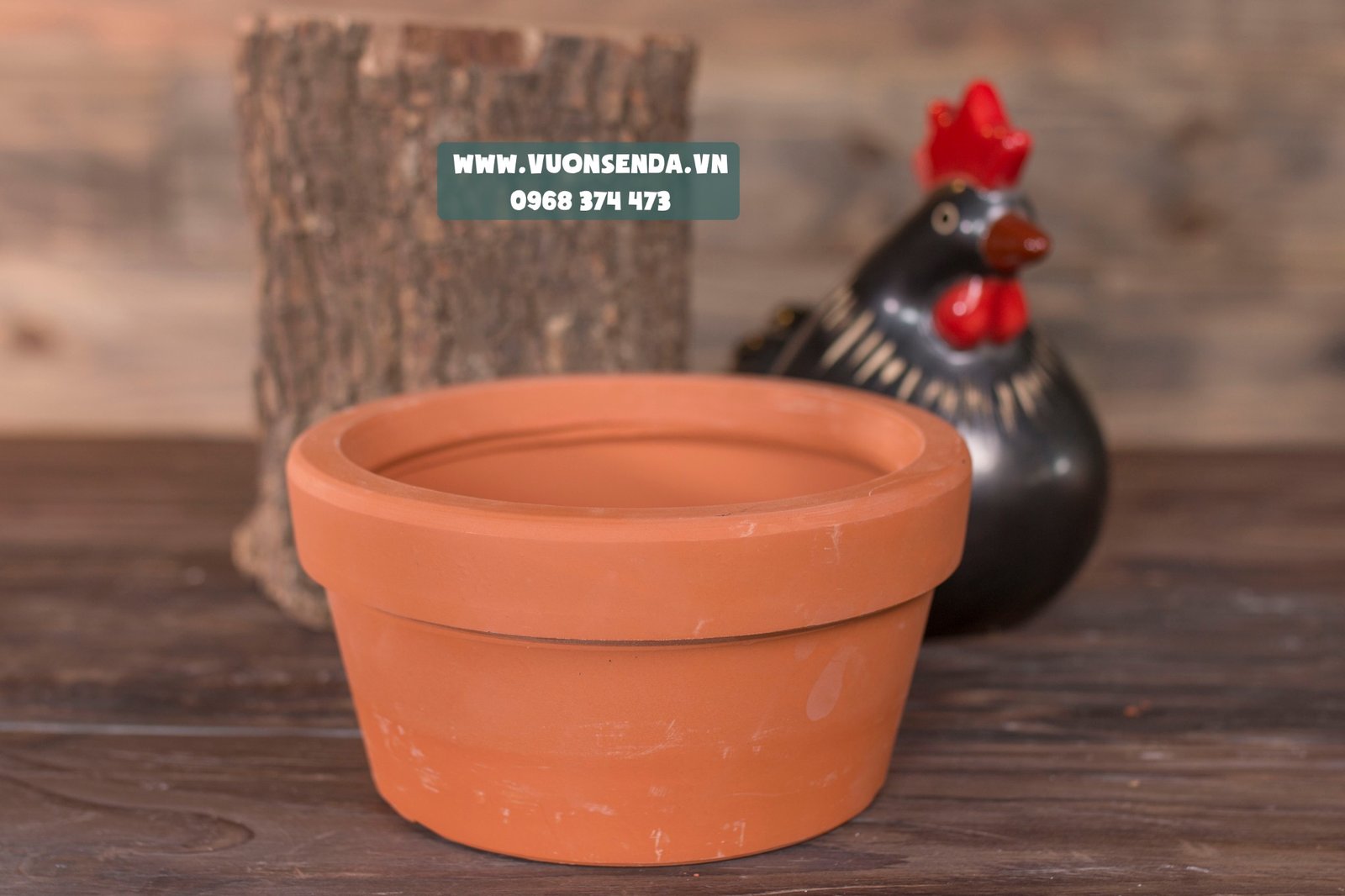 Chậu đất nung đỏ 17x9cm