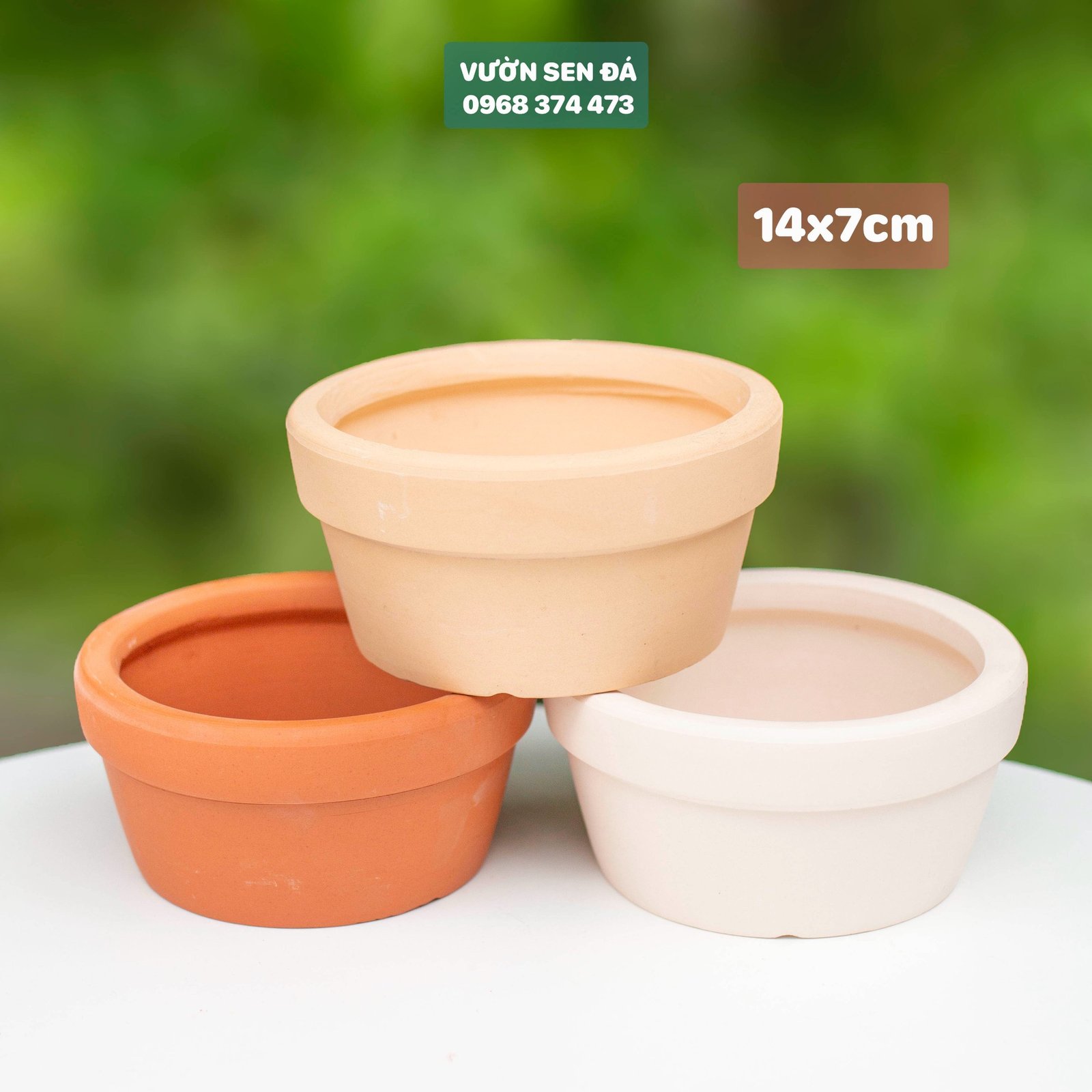 Chậu đất nung 14x7cm