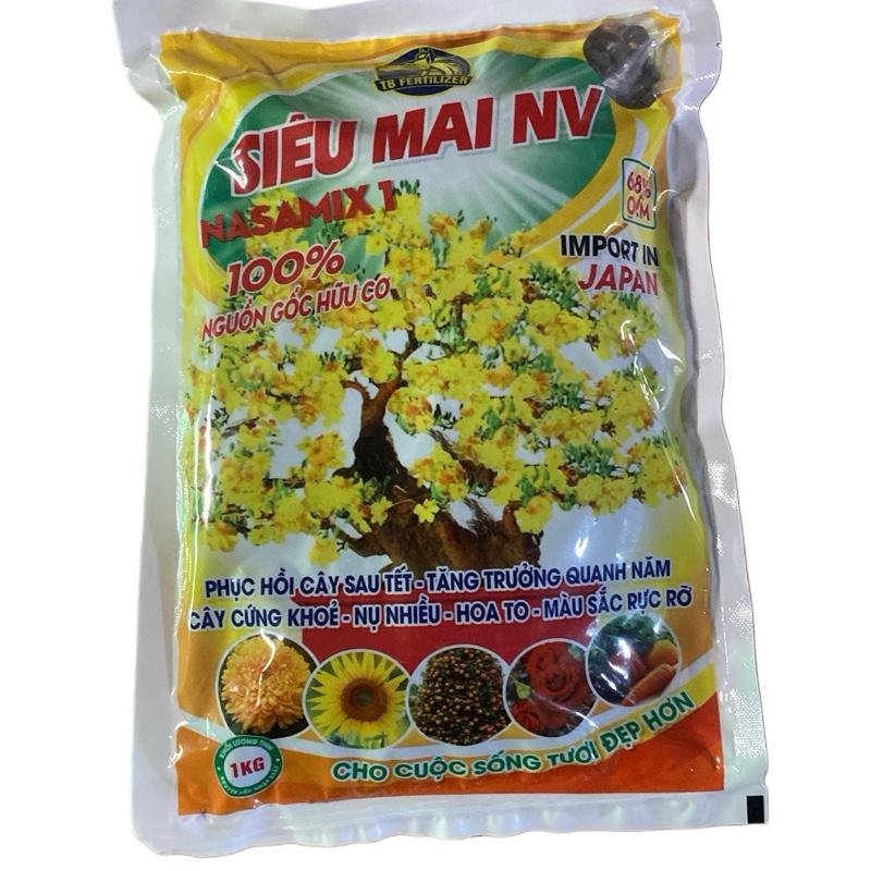 Phân Bón Hữu Cơ SIÊU MAI NV 1kg Dạng viên nén - Giúp Cây Khoẻ Nụ Nhiều Phục Hồi Sau Tết