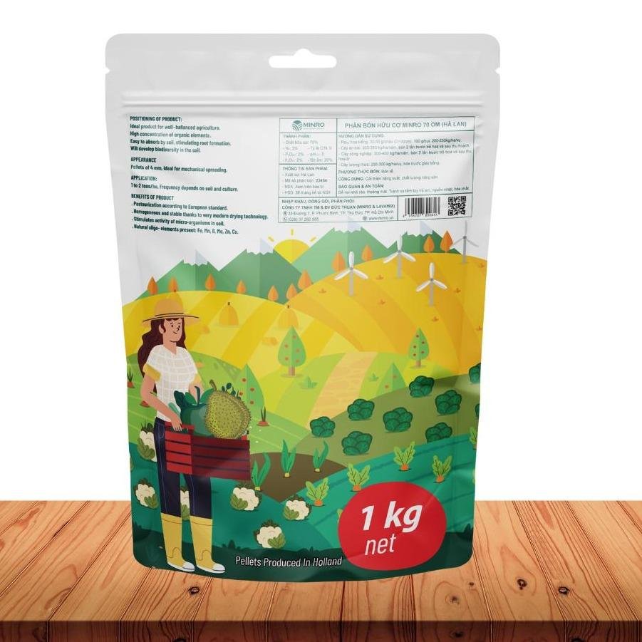 PHÂN BÓN HỮU CƠ MINRO HOLAND GÓI 1KG 2