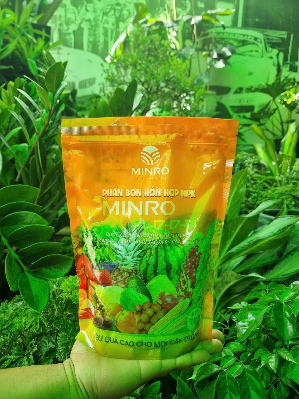 Phân NPK 17-17-17 Minro gói 1kg tạo nụ dưỡng nụ mai vàng hoa kiểng 3