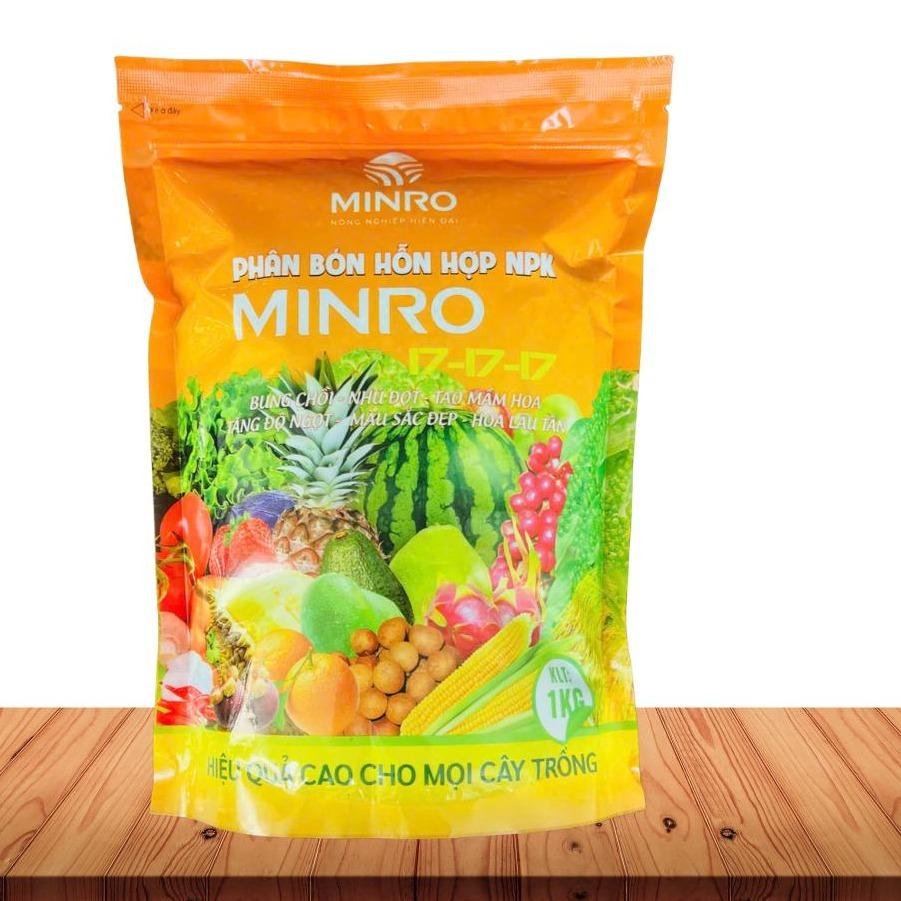 Phân NPK 17-17-17 Minro gói 1kg tạo nụ dưỡng nụ mai vàng hoa kiểng