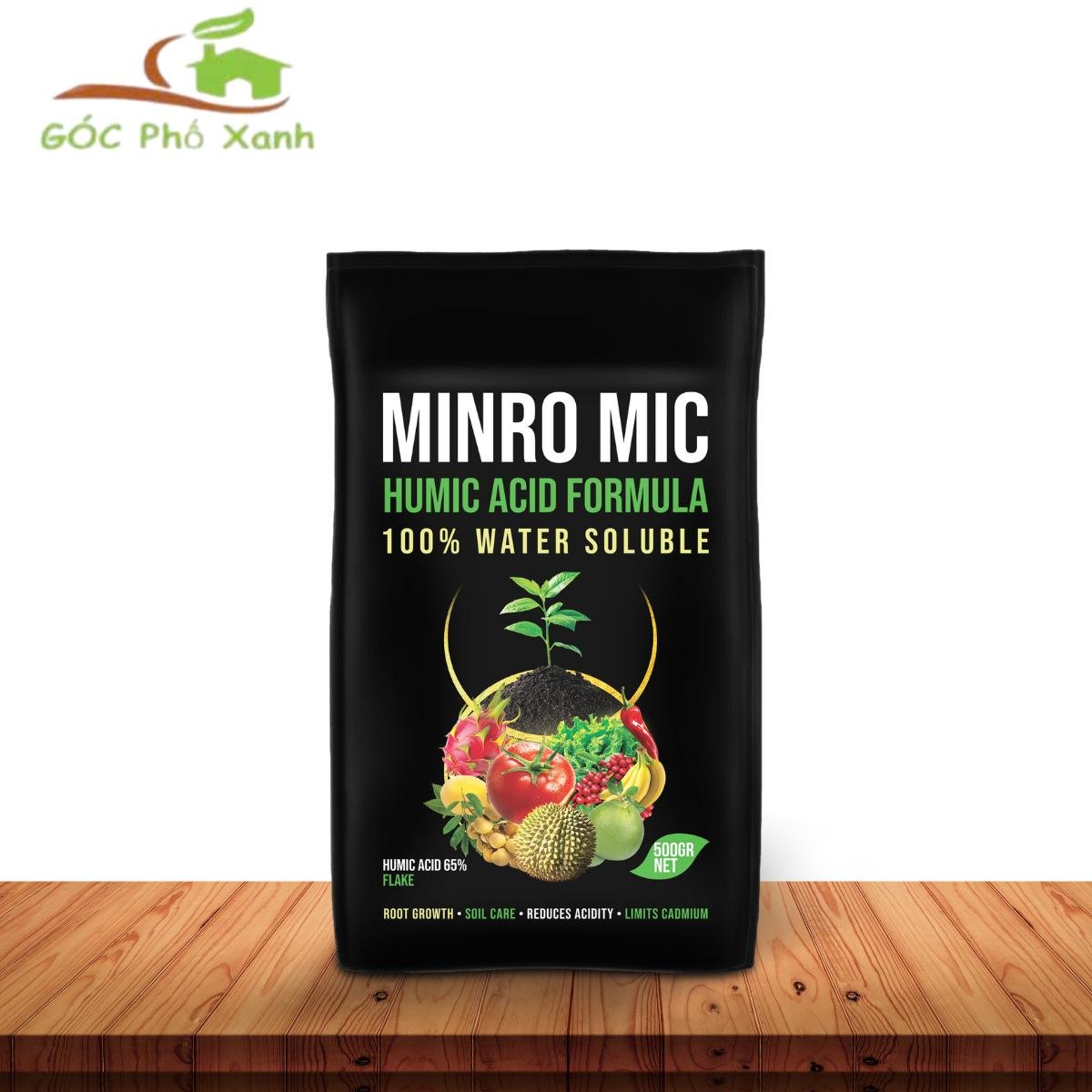 PHÂN BÓN HỮU CƠ MINRO MIC HUMIC ACID gói 500gam 3