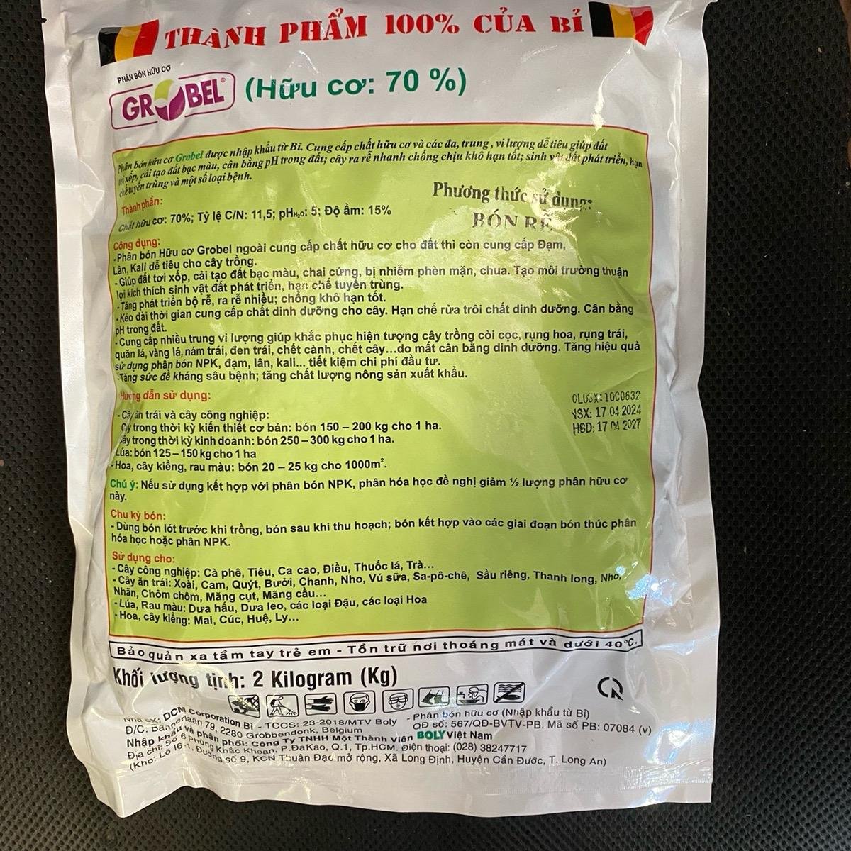 Phân hữu cơ Bỉ Grobel gói 2kg 3