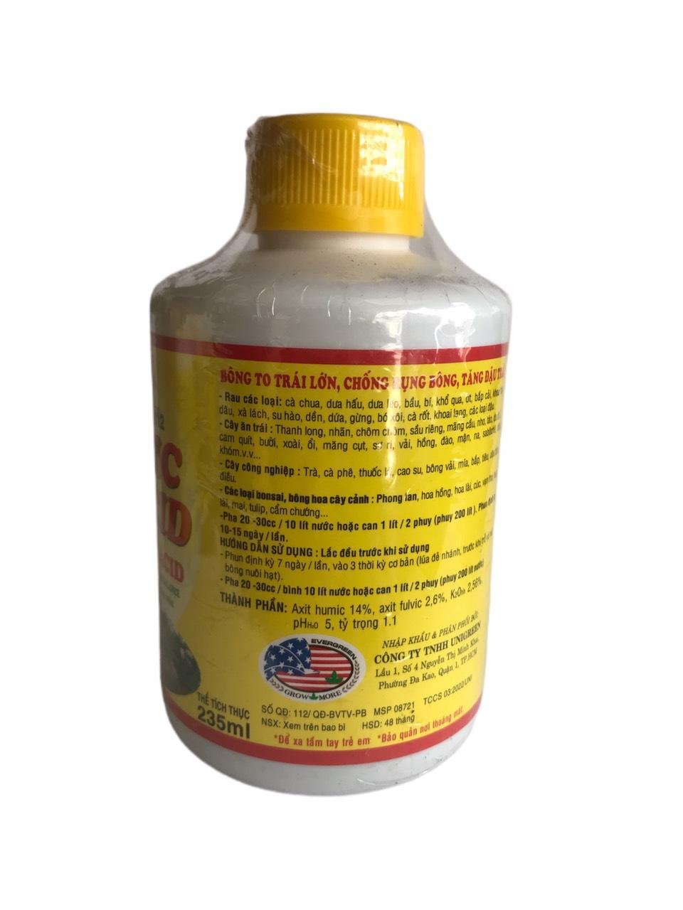 Phân Bón Hữu Cơ HUMER H2 14% Humic Acid CHAI 235ML 2