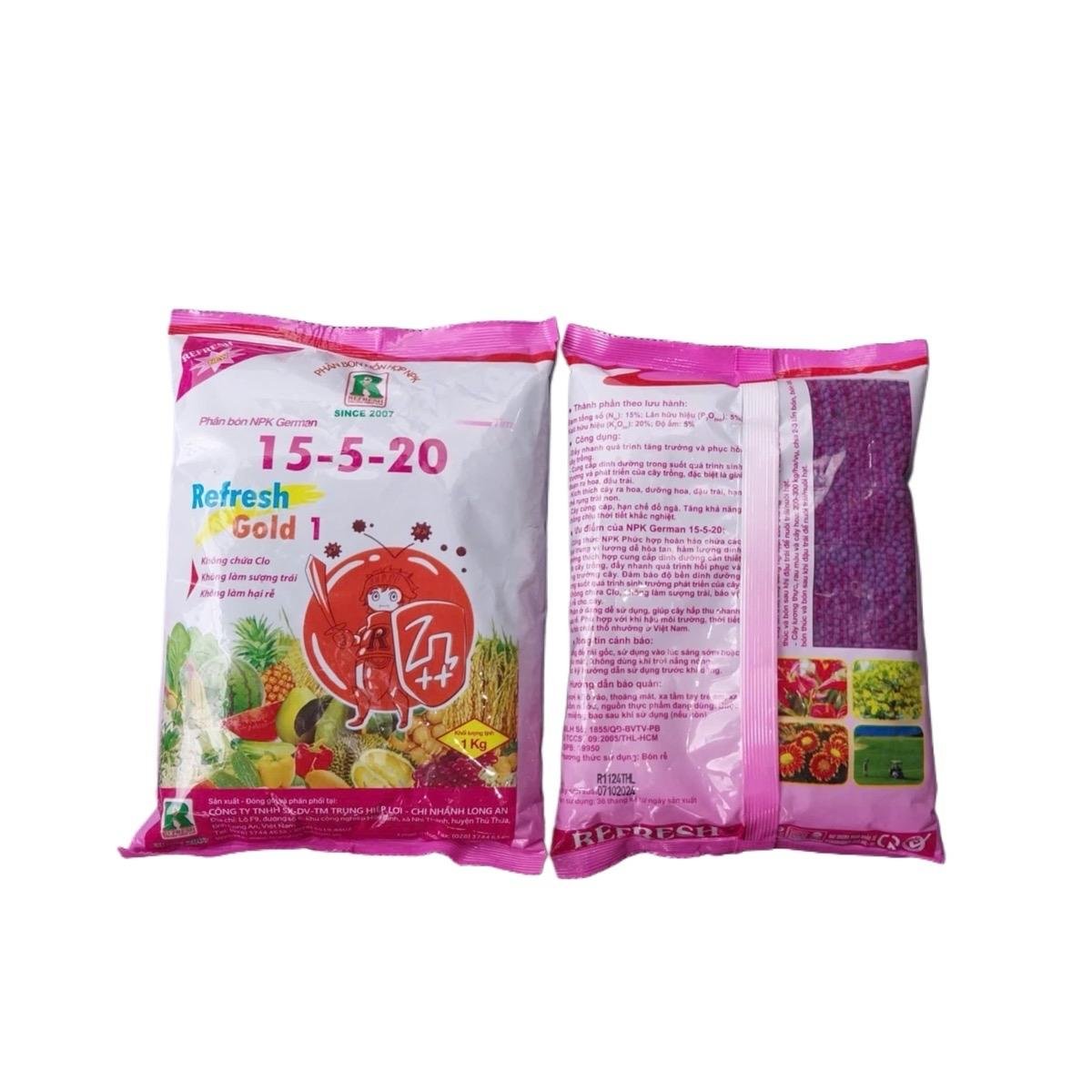 Phân bón NPK 15-5-20 - NPK Refresh Gold 1KG 3