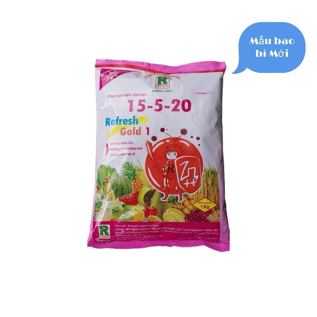 Phân bón NPK 15-5-20 DƯỠNG NỤ HOA MAI VÀNG CÂY KIỂNG gói 1kg 2