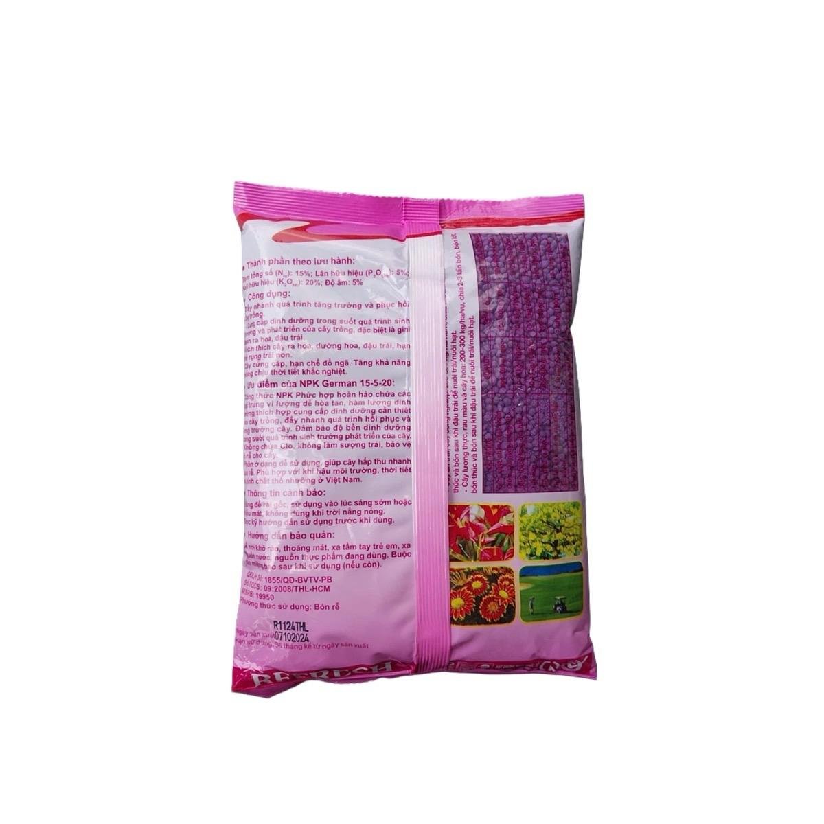 Phân bón NPK 15-5-20 DƯỠNG NỤ HOA MAI VÀNG CÂY KIỂNG gói 1kg 3