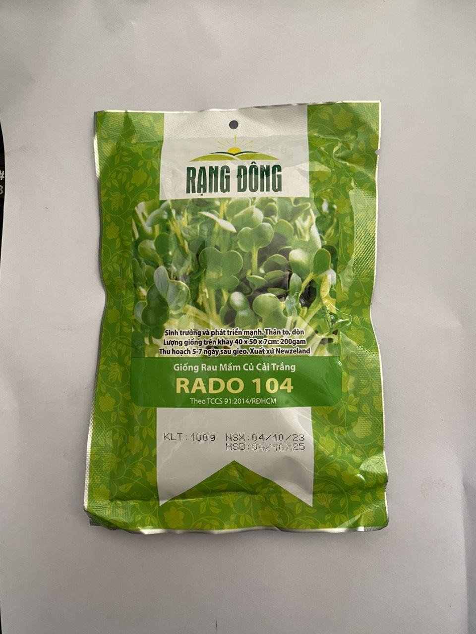 Hạt giống rau mầm củ cải trắng 50gram Rạng Đông 2