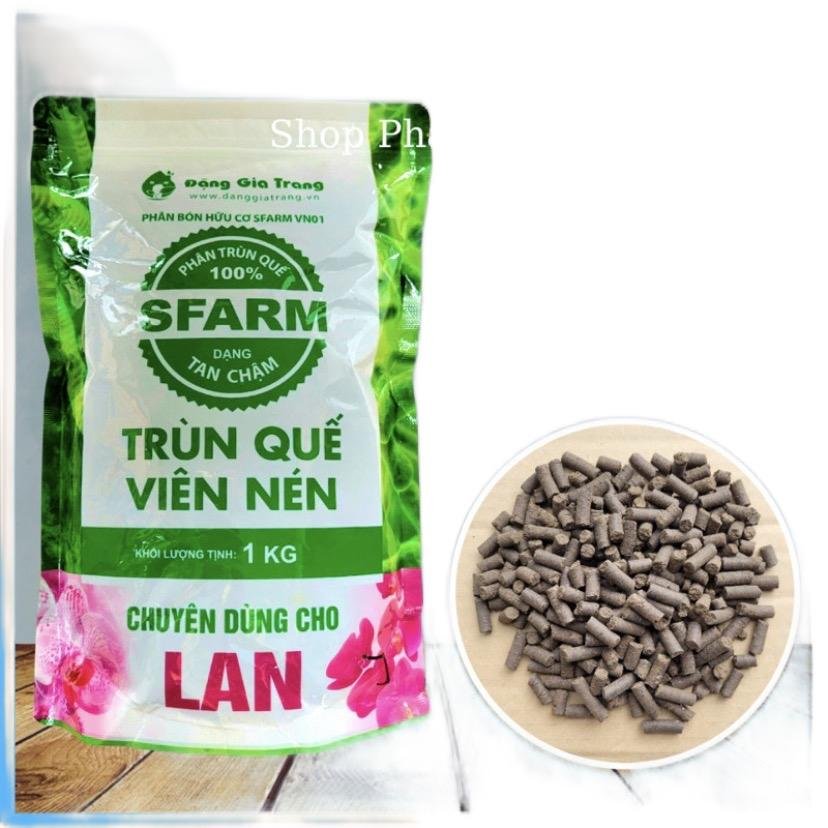 Phân trùn quế viên nén Sfarm chuyên dùng cho lan 1kg