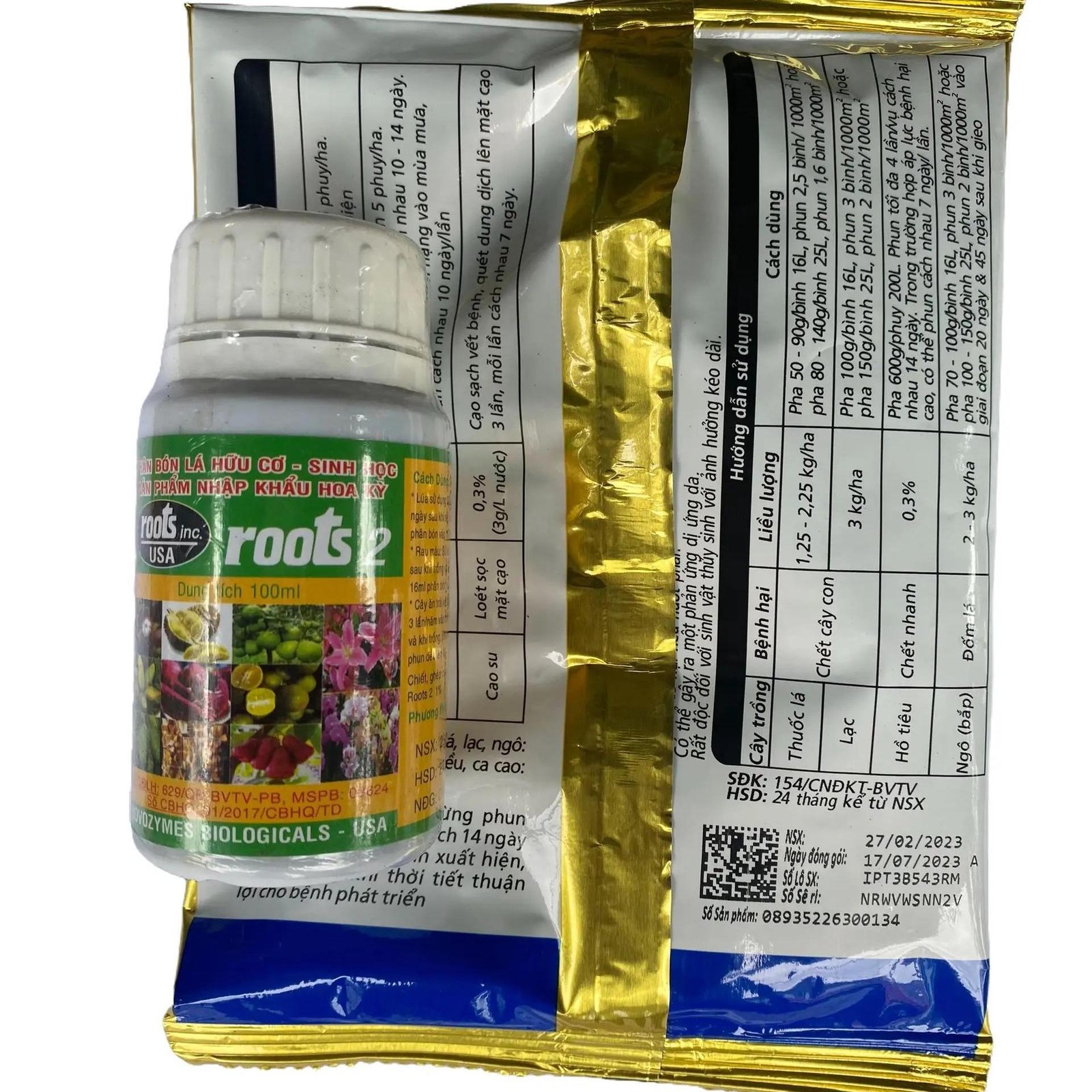 Phân bón Roots 2 dưỡng rễ nấm rễ RIDO 100ml-100gam 2