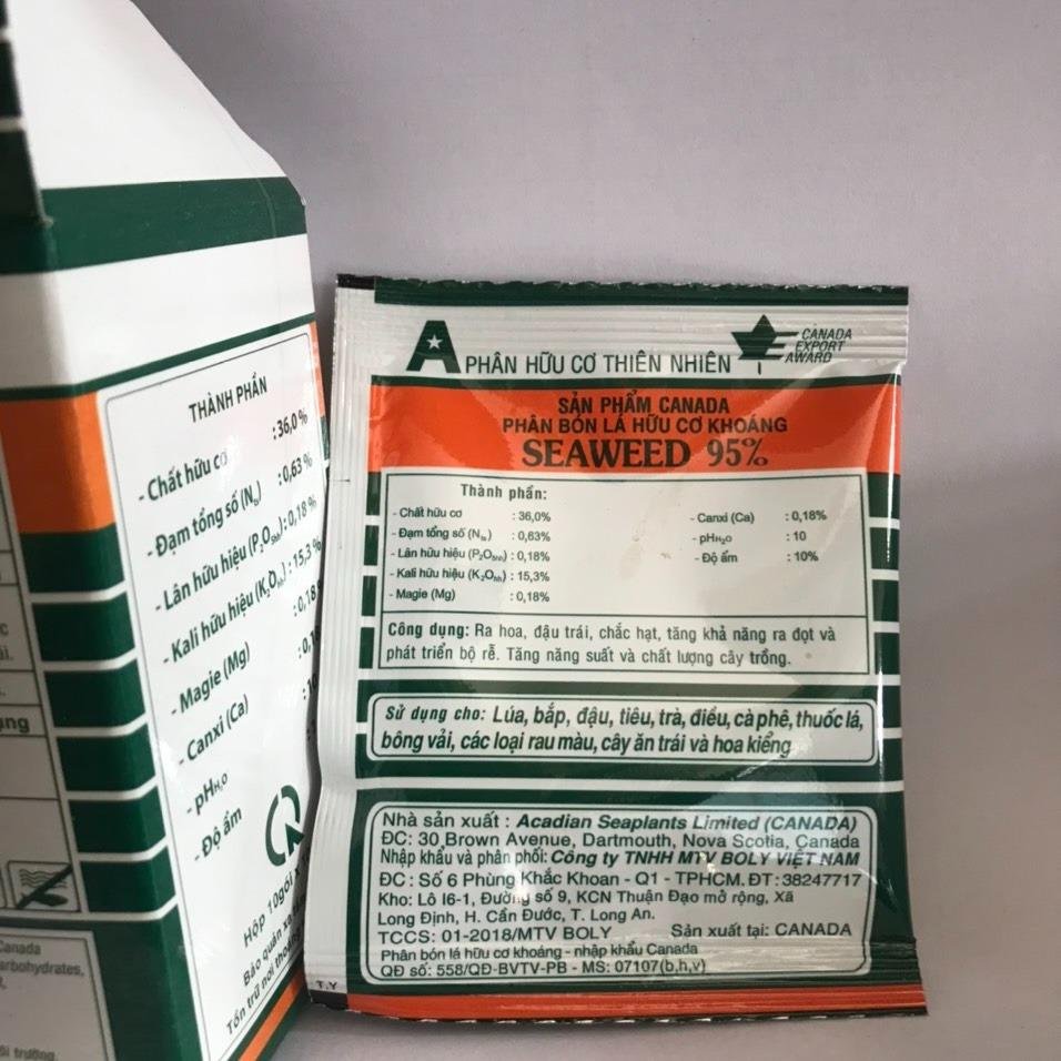 Phân bón lá seaweed rong biển 95% 10 gói 3