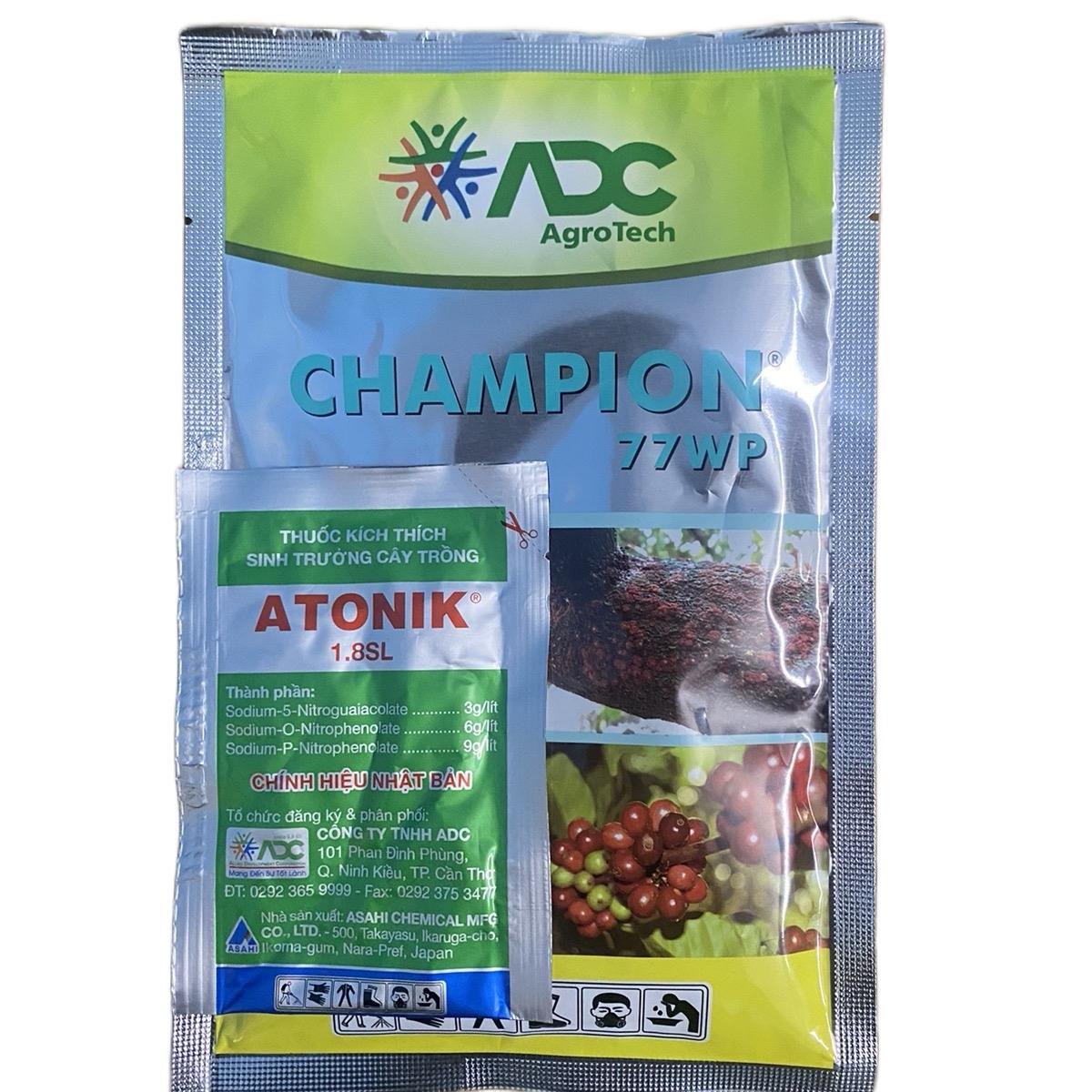 Phân bón Atonik Nấm hồng Champion 77Wp 100gam champion  trị