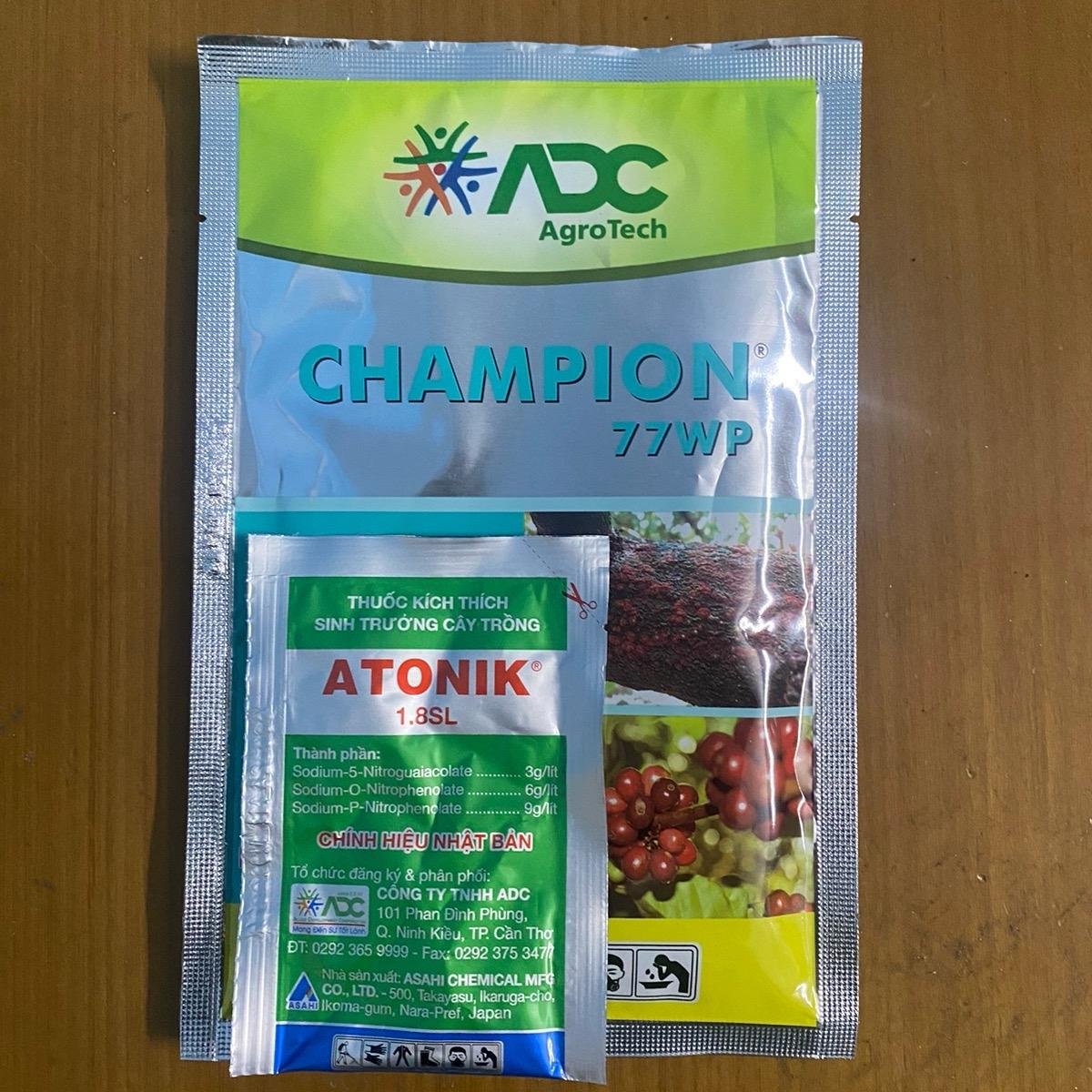 Phân bón Atonik Nấm hồng Champion 77Wp 100gam champion  trị 3