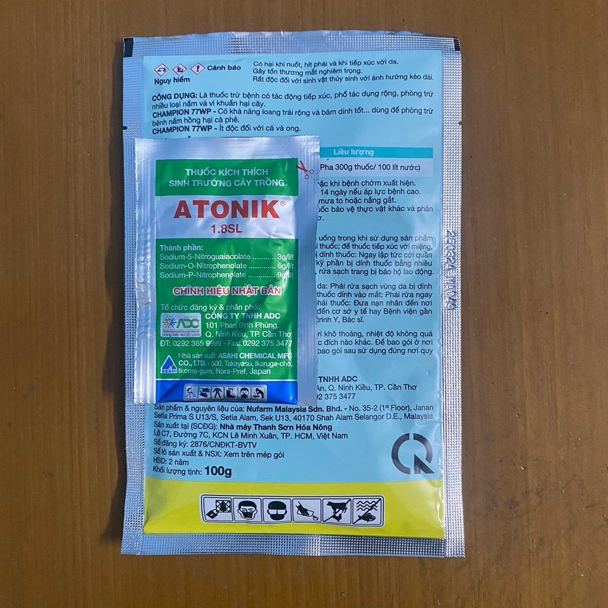 Phân bón Atonik Nấm hồng Champion 77Wp 100gam champion  trị 2
